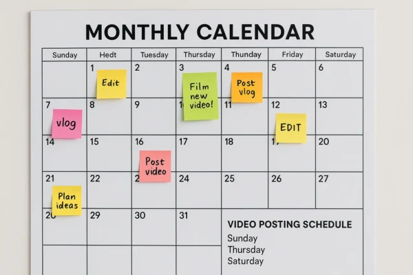 Influencer content calendar planning board