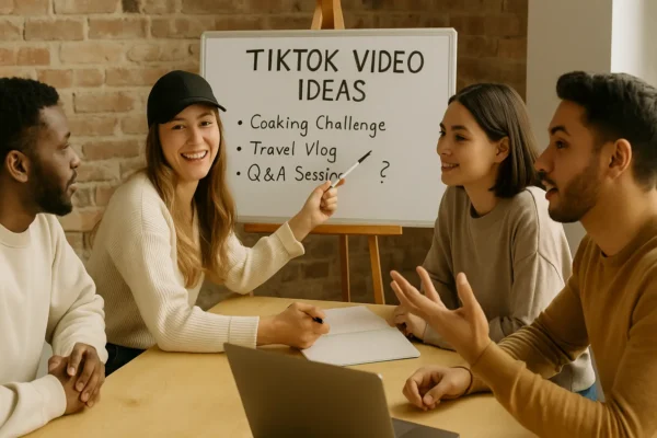 Team brainstorming viral content ideas